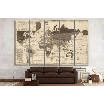 Old World Map №1491 Ready to Hang Canvas Print - Zellart Canvas Prints ALL_Products, s-1491