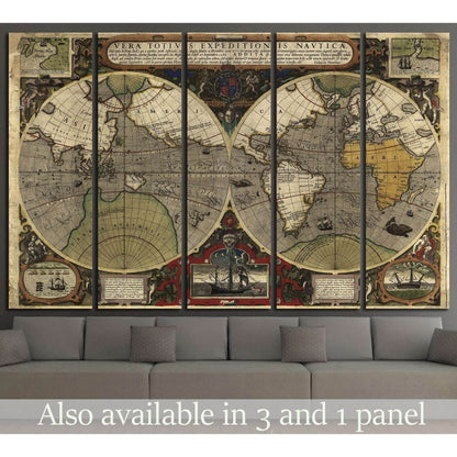 Old World Map №1494 Ready to Hang Canvas Print - Zellart Canvas Prints ALL_Products, s-1494