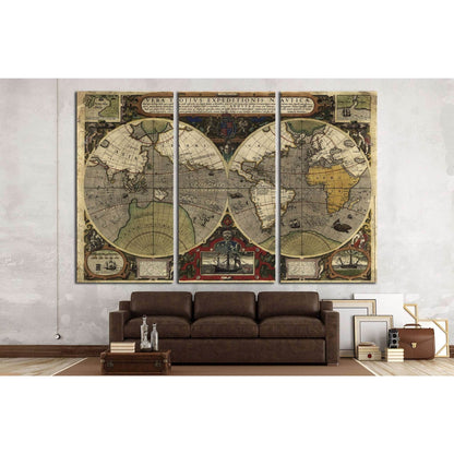 Old World Map №1494 Ready to Hang Canvas Print - Zellart Canvas Prints ALL_Products, s-1494