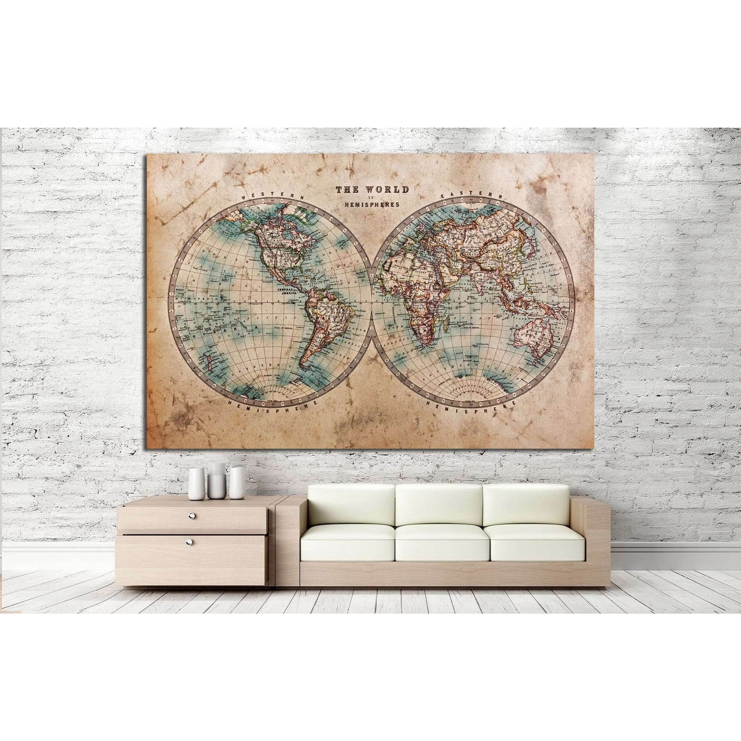 old World map №862 Ready to Hang Canvas Print - Zellart Canvas Prints ALL_Products, s-862