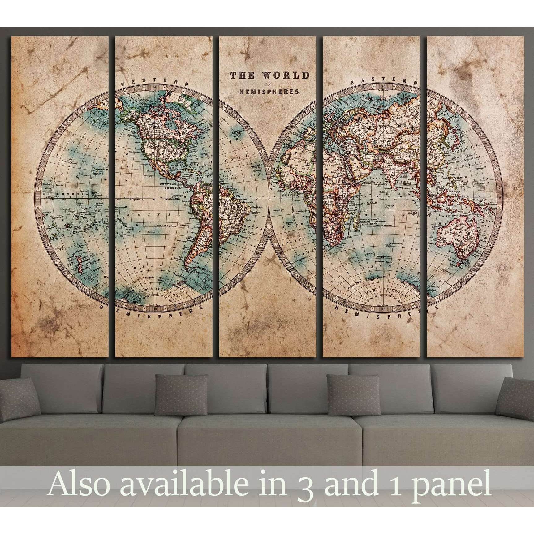 old World map №862 Ready to Hang Canvas Print - Zellart Canvas Prints ALL_Products, s-862