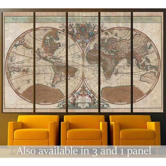 Old World Map №1475 Ready to Hang Canvas PrintCanvas art arrives ready to hang, with hanging accessories included and no additional framing required. Every canvas print is hand-crafted, made on-demand at our workshop and expertly stretched around 100% Nor