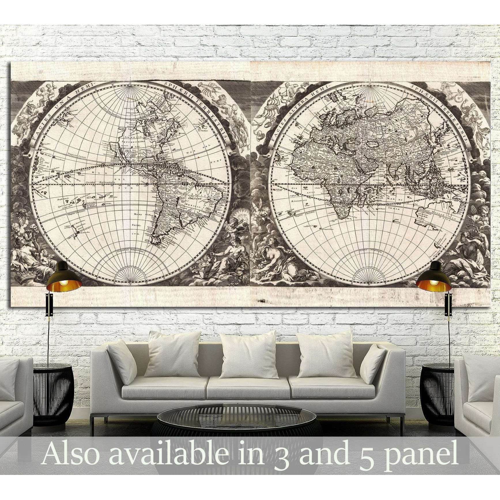 Old World Map №1476 Ready to Hang Canvas Print
