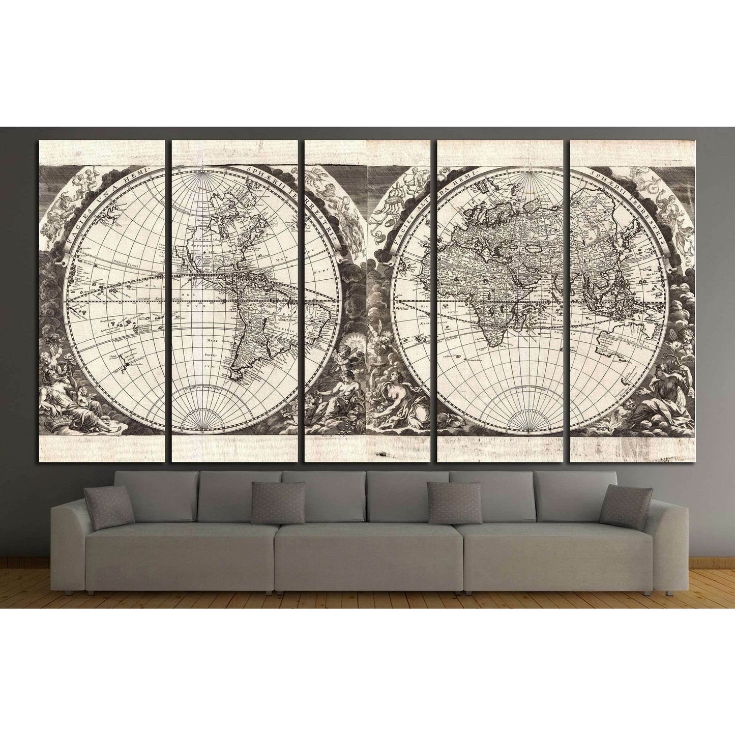 Old World Map №1476 Ready to Hang Canvas PrintCanvas art arrives ready to hang, with hanging accessories included and no additional framing required. Every canvas print is hand-crafted, made on-demand at our workshop and expertly stretched around 100% Nor