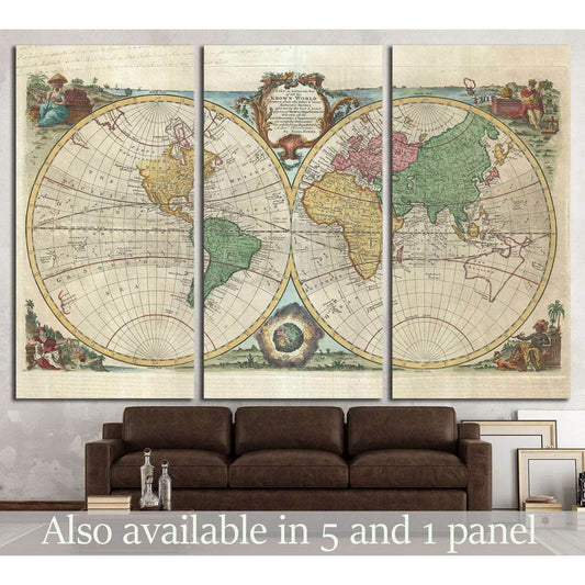 Old World Map №1477 Ready to Hang Canvas PrintCanvas art arrives ready to hang, with hanging accessories included and no additional framing required. Every canvas print is hand-crafted, made on-demand at our workshop and expertly stretched around 100% Nor