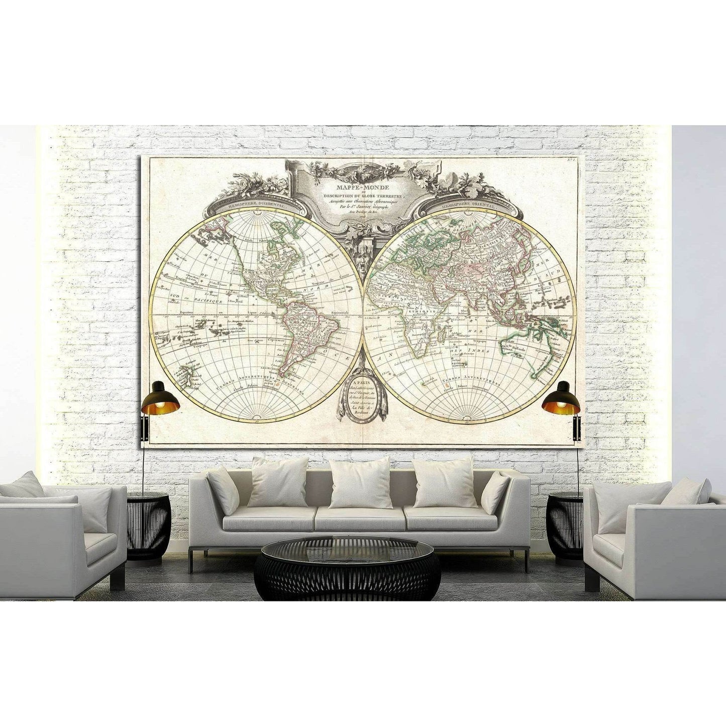 Old World Map №1478 Ready to Hang Canvas PrintCanvas art arrives ready to hang, with hanging accessories included and no additional framing required. Every canvas print is hand-crafted, made on-demand at our workshop and expertly stretched around 100% Nor