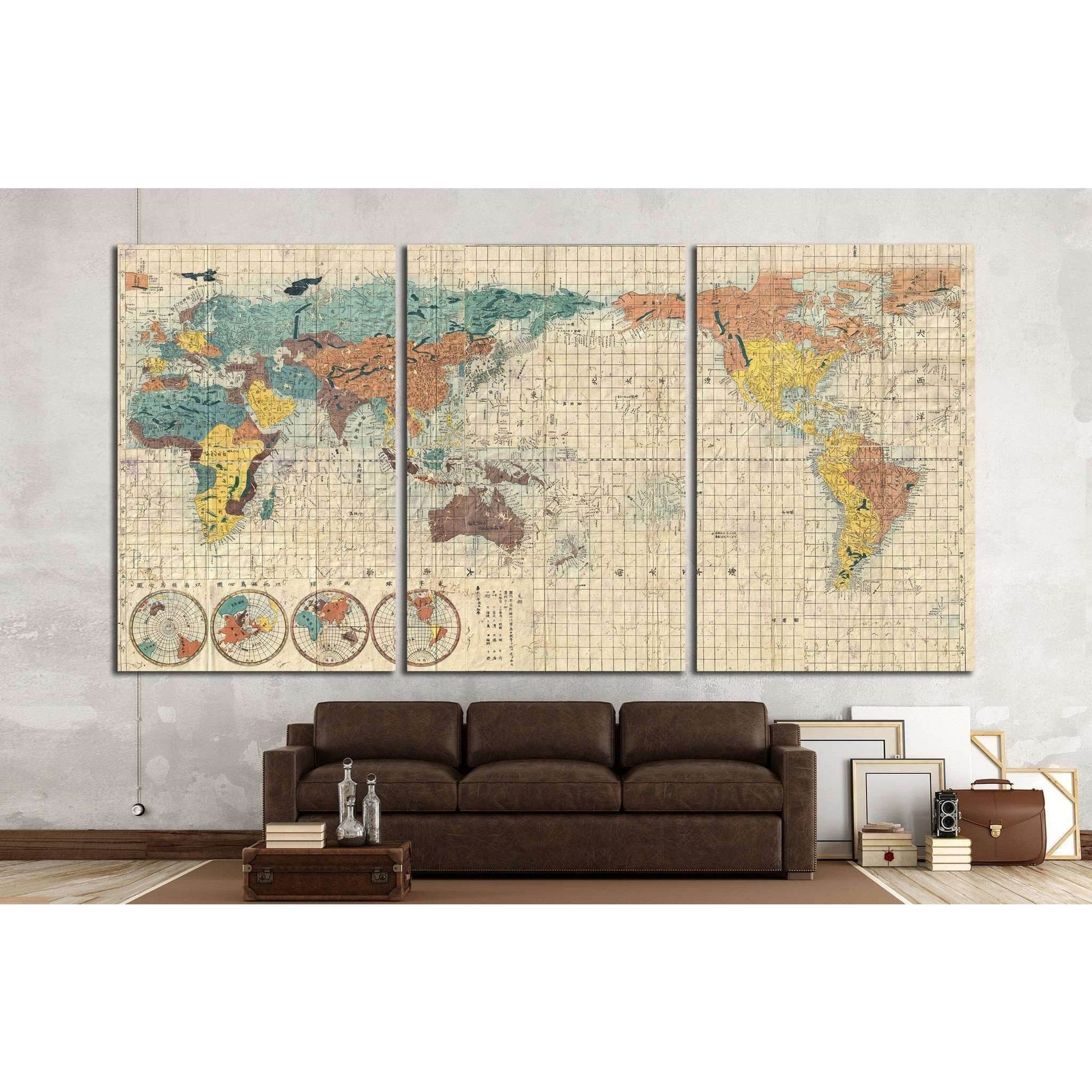 Old World Map №1480 Ready to Hang Canvas PrintCanvas art arrives ready to hang, with hanging accessories included and no additional framing required. Every canvas print is hand-crafted, made on-demand at our workshop and expertly stretched around 100% Nor