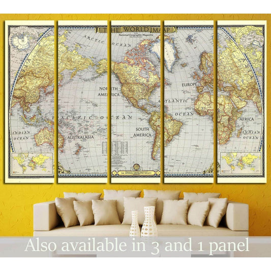 Old World Map №1482 Ready to Hang Canvas PrintCanvas art arrives ready to hang, with hanging accessories included and no additional framing required. Every canvas print is hand-crafted, made on-demand at our workshop and expertly stretched around 100% Nor