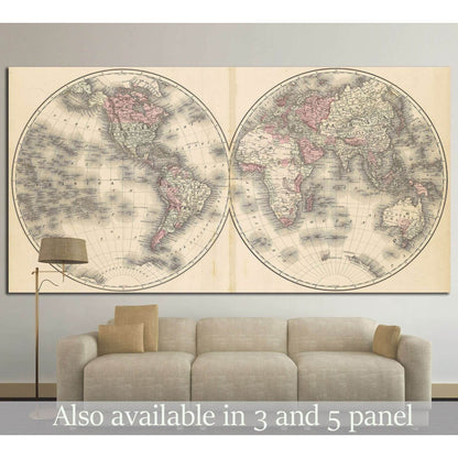 Old World Map №1486 Ready to Hang Canvas PrintCanvas art arrives ready to hang, with hanging accessories included and no additional framing required. Every canvas print is hand-crafted, made on-demand at our workshop and expertly stretched around 100% Nor