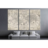 Old World Map №1487 Ready to Hang Canvas Print