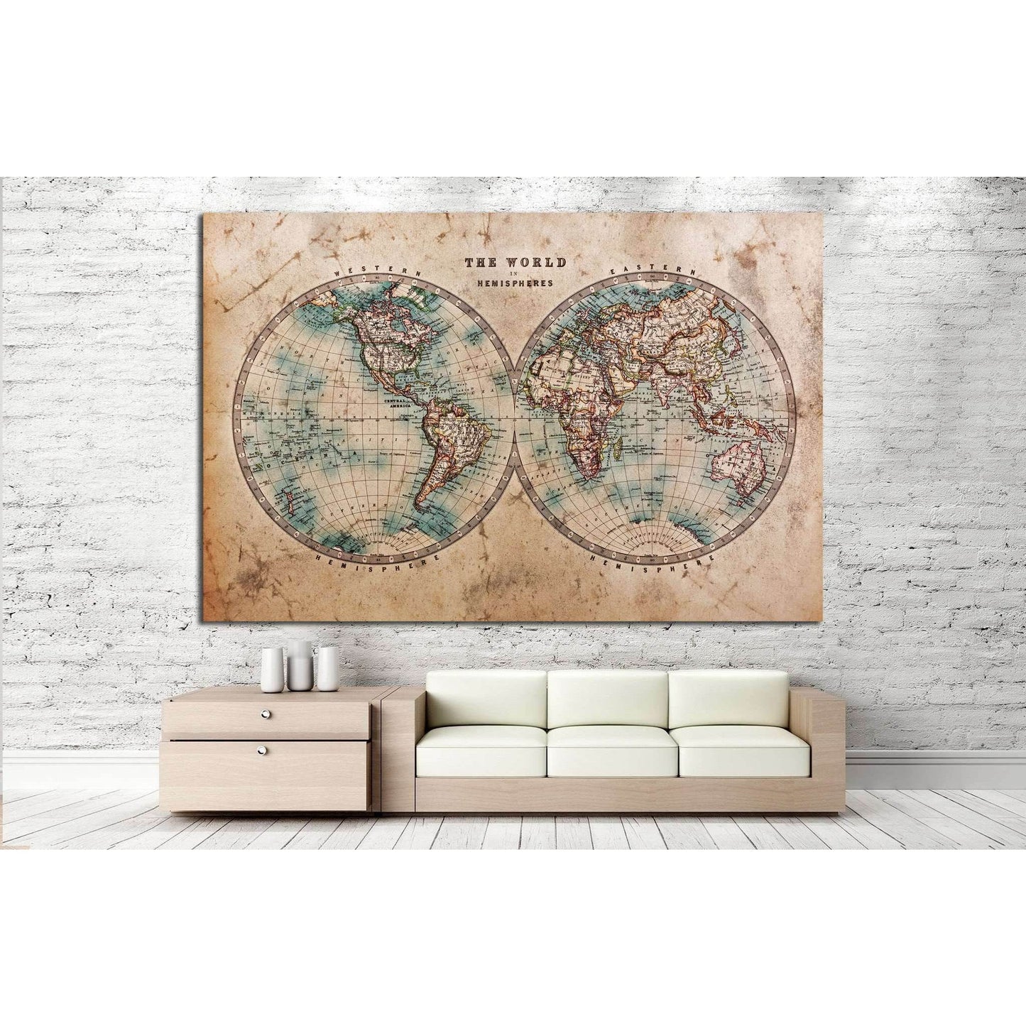 old World map №862 Ready to Hang Canvas PrintCanvas art arrives ready to hang, with hanging accessories included and no additional framing required. Every canvas print is hand-crafted, made on-demand at our workshop and expertly stretched around 100% Nort