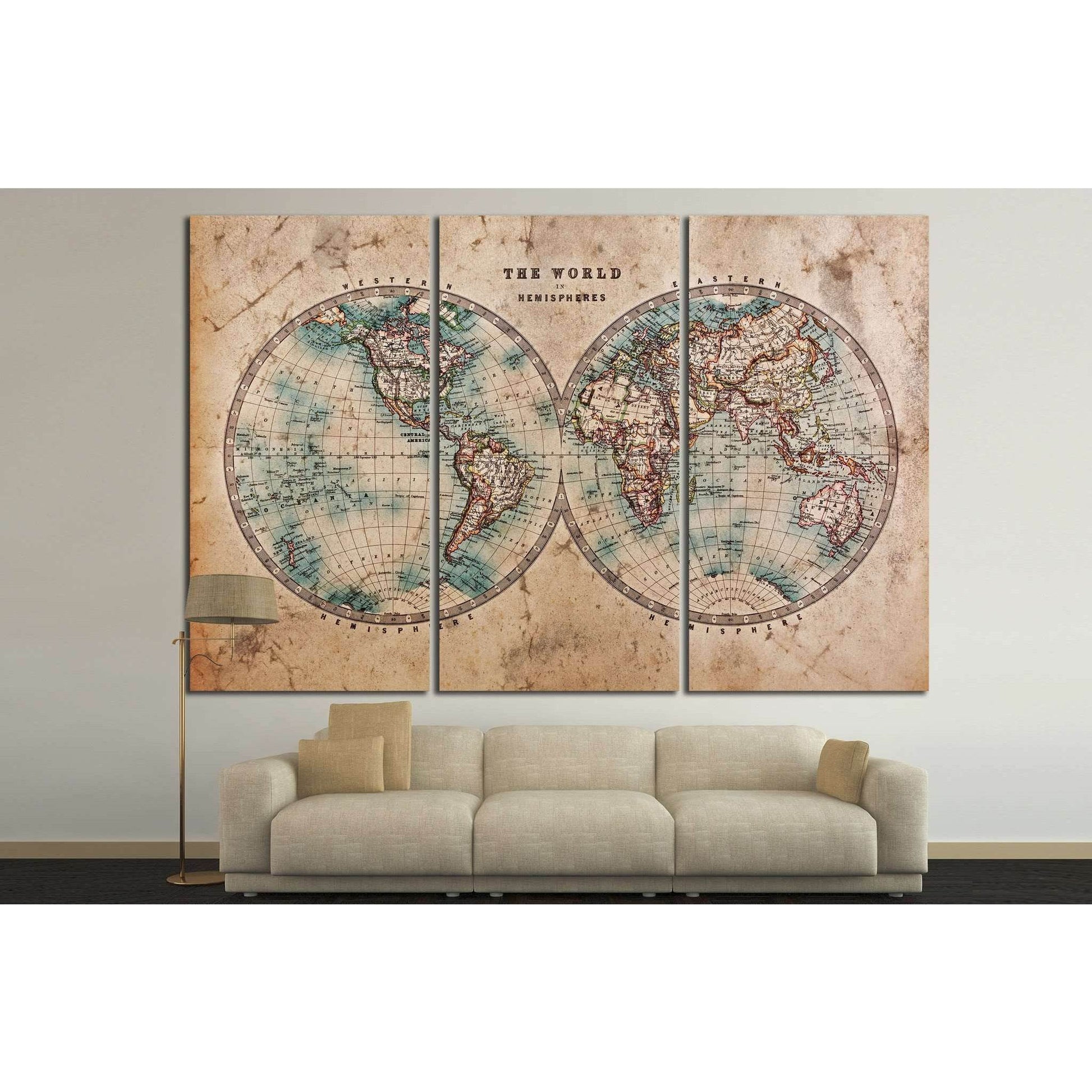 old World map №862 Ready to Hang Canvas PrintCanvas art arrives ready to hang, with hanging accessories included and no additional framing required. Every canvas print is hand-crafted, made on-demand at our workshop and expertly stretched around 100% Nort