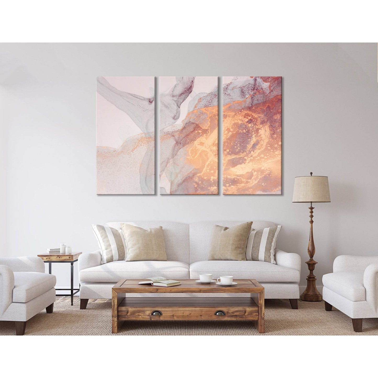 Orange And Gray Trendy Abstract №04419 Ready to Hang Canvas Print - Zellart Canvas Prints ALL_Products