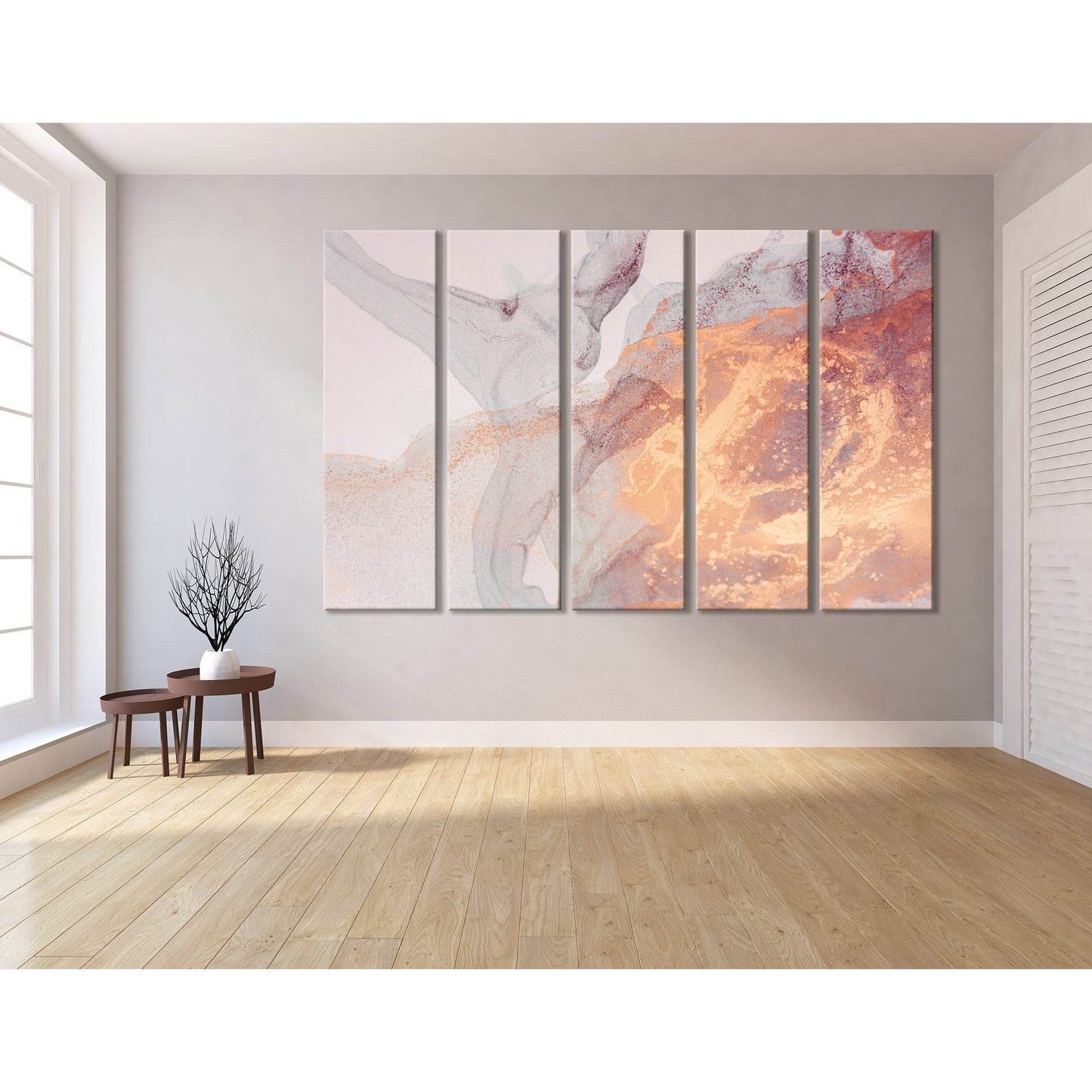 Orange And Gray Trendy Abstract №04419 Ready to Hang Canvas Print - Zellart Canvas Prints ALL_Products