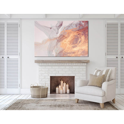 Orange And Gray Trendy Abstract №04419 Ready to Hang Canvas Print - Zellart Canvas Prints ALL_Products