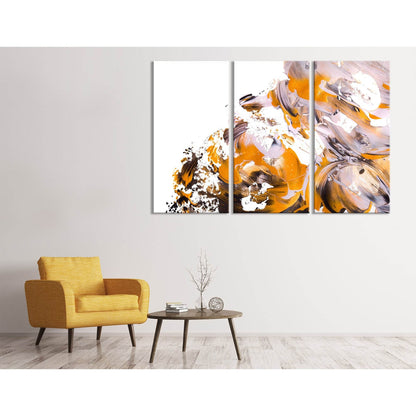 Orange And White Trendy Abstract №04409 Ready to Hang Canvas Print - Zellart Canvas Prints ALL_Products