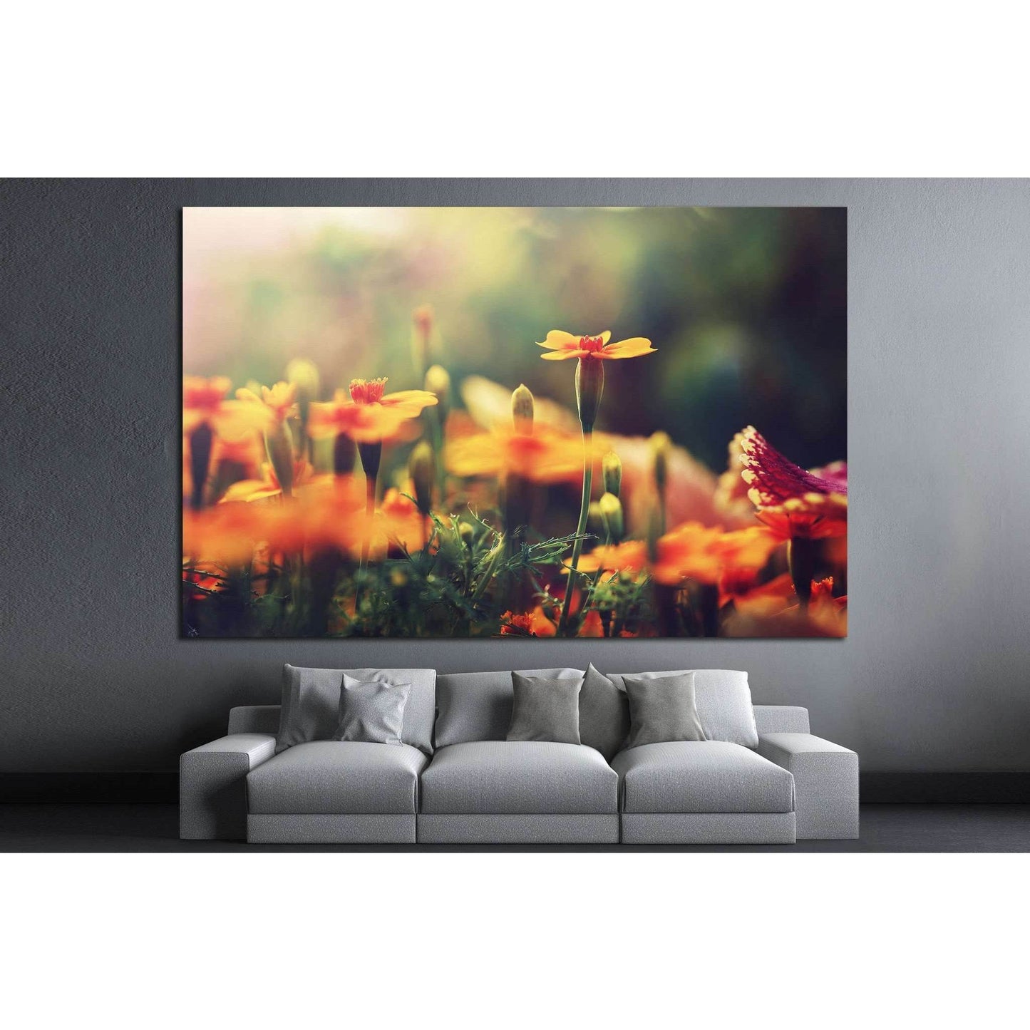 Orange flowers №22 Ready to Hang Canvas Print - Zellart Canvas Prints ALL_Products, s-22