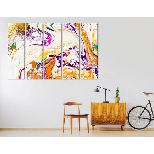 Orange, Purple And Yellow Abstract №04395 Ready to Hang Canvas Print - Zellart Canvas Prints ALL_Products