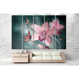 Orchids with a butterfly №729 Ready to Hang Canvas Print