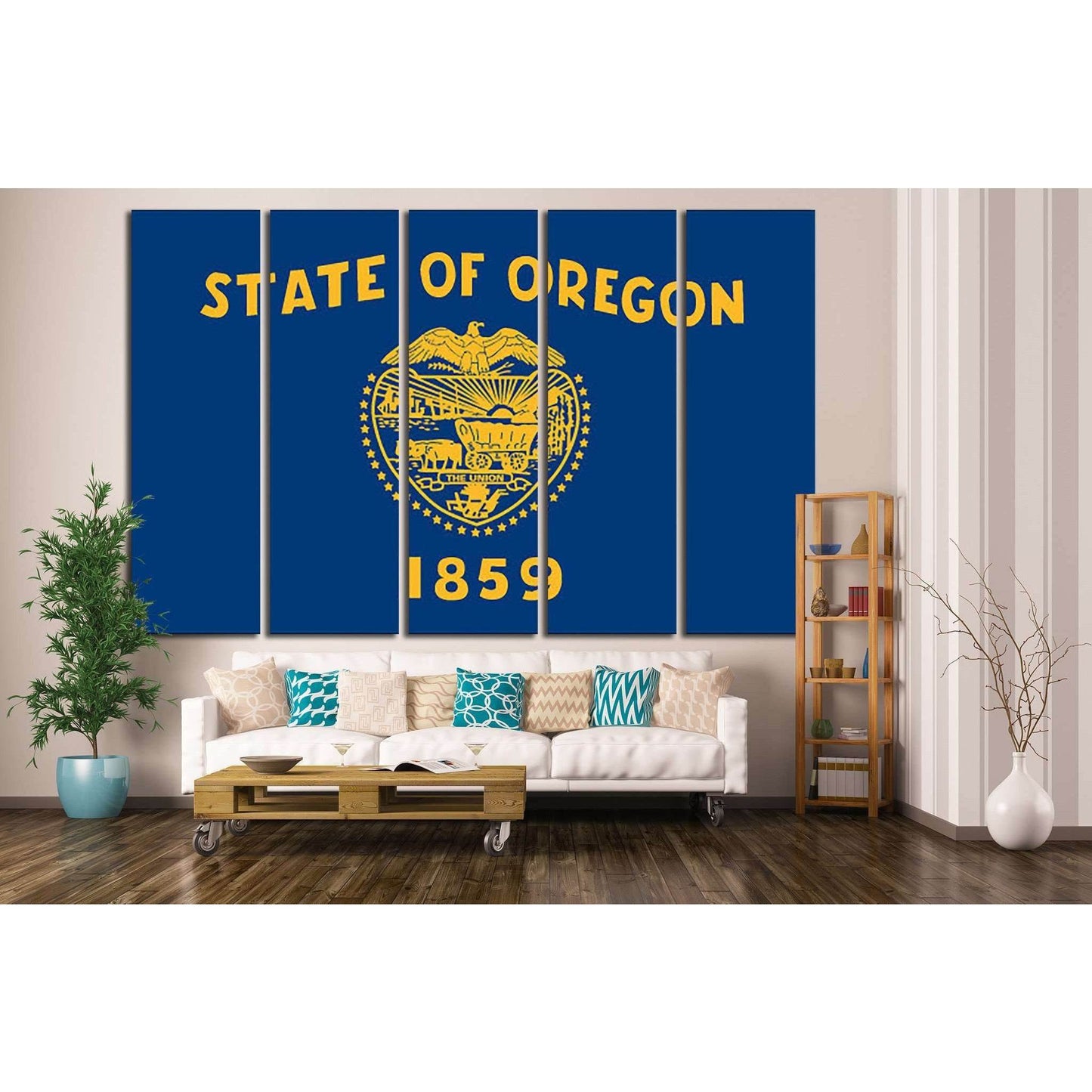 Oregon State Flag №683 Ready to Hang Canvas PrintCanvas art arrives ready to hang, with hanging accessories included and no additional framing required. Every canvas print is hand-crafted, made on-demand at our workshop and expertly stretched around 100%