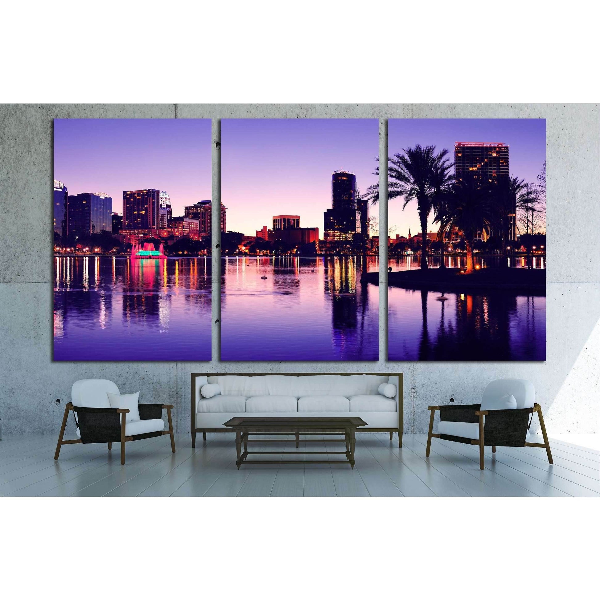 Orlando downtown skyline panorama №1934 Ready to Hang Canvas Print - Zellart Canvas Prints ALL_Products, s-1934