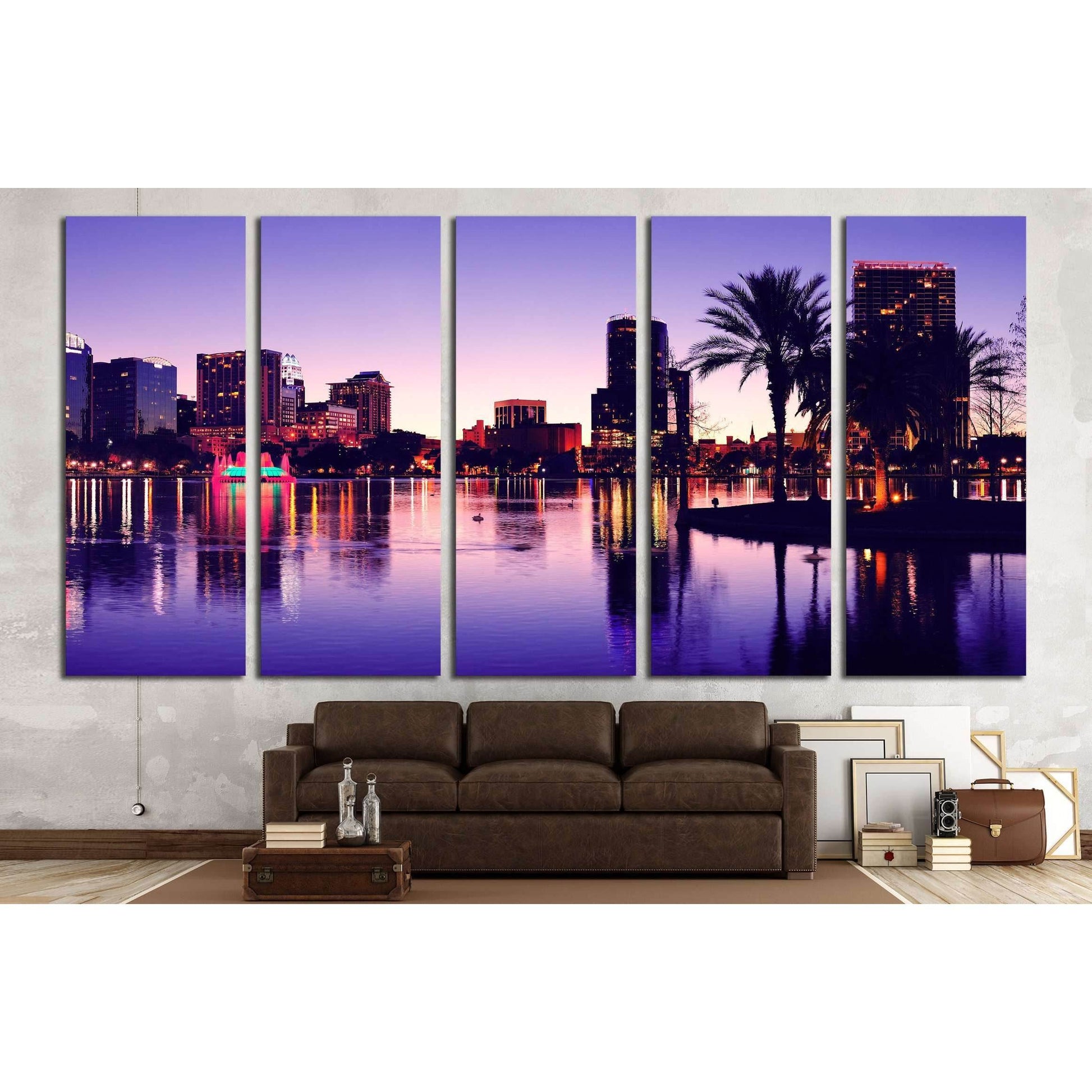 Orlando downtown skyline panorama №1934 Ready to Hang Canvas Print - Zellart Canvas Prints ALL_Products, s-1934