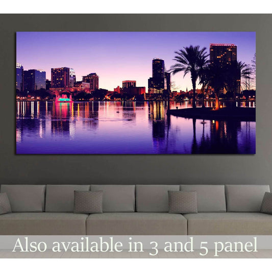Orlando downtown skyline panorama №1934 Ready to Hang Canvas Print - Zellart Canvas Prints ALL_Products, s-1934