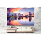 Orlando, Florida, USA downtown city skyline from Eola Park №1691 Ready to Hang Canvas Print