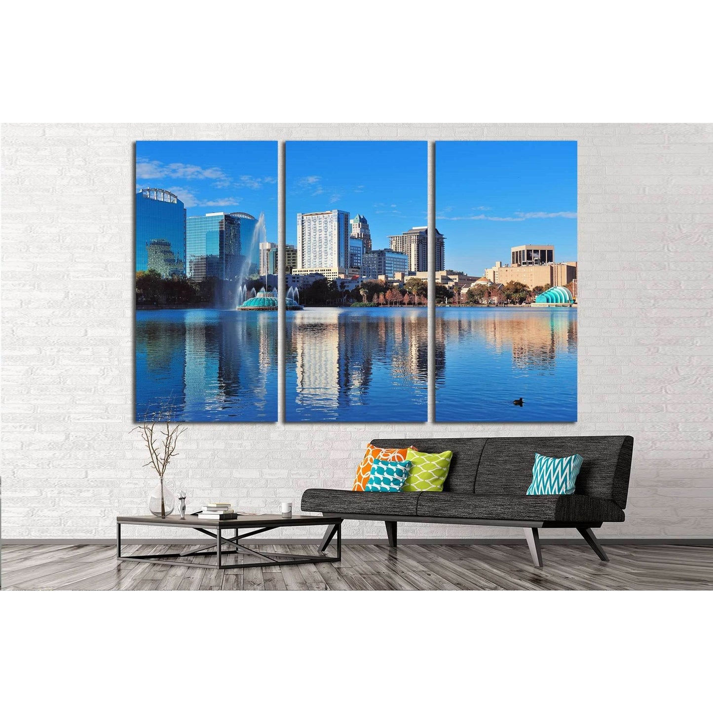 Orlando Lake Eola in the morning №1214 Ready to Hang Canvas Print - Zellart Canvas Prints ALL_Products, s-1214