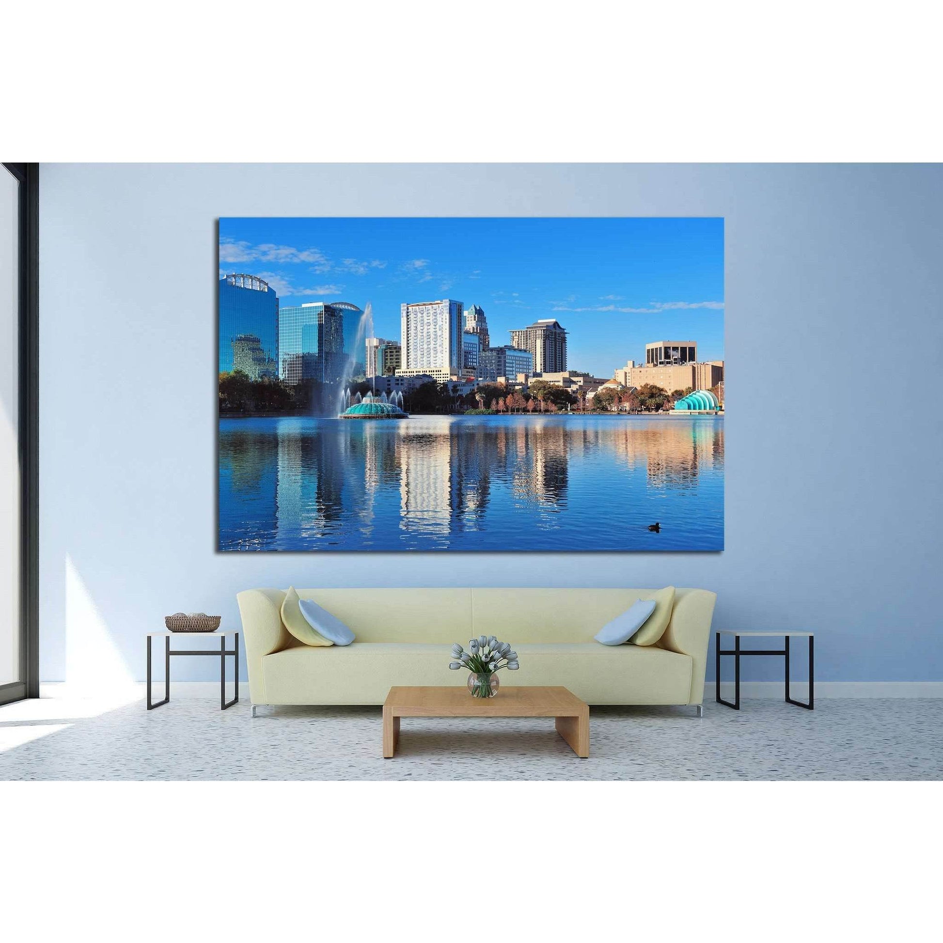 Orlando Lake Eola in the morning №1214 Ready to Hang Canvas Print - Zellart Canvas Prints ALL_Products, s-1214