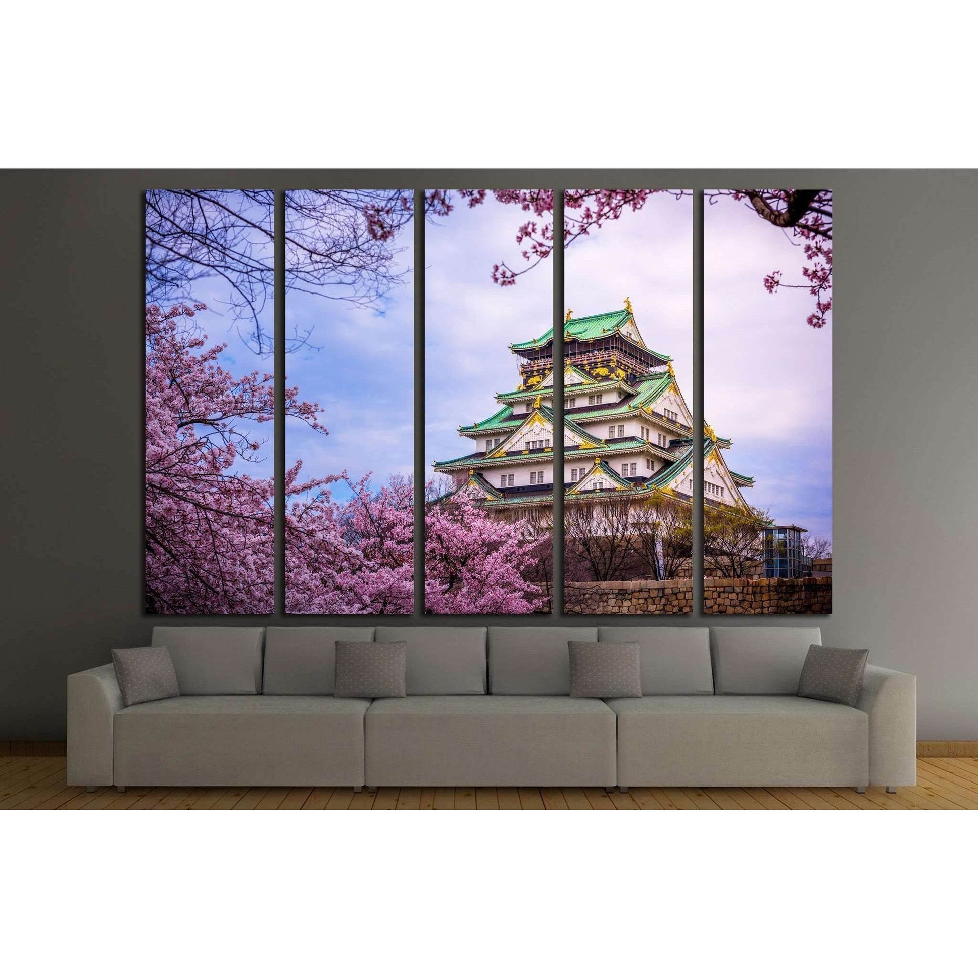 Osaka Castle Sakura №1796 Ready to Hang Canvas Print - Zellart Canvas Prints ALL_Products, s-1796
