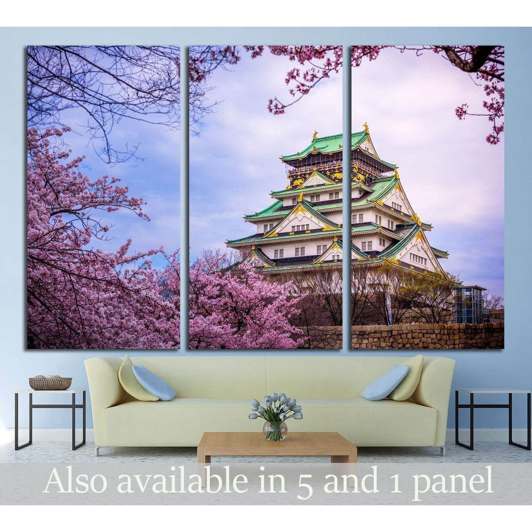 Osaka Castle Sakura №1796 Ready to Hang Canvas Print - Zellart Canvas Prints ALL_Products, s-1796