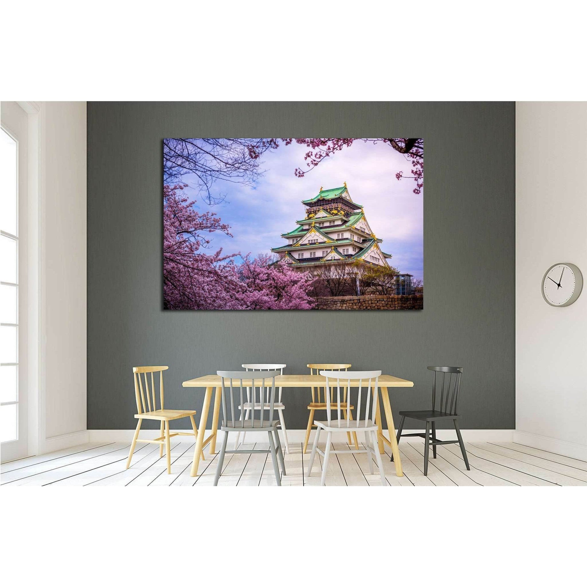 Osaka Castle Sakura №1796 Ready to Hang Canvas Print - Zellart Canvas Prints ALL_Products, s-1796
