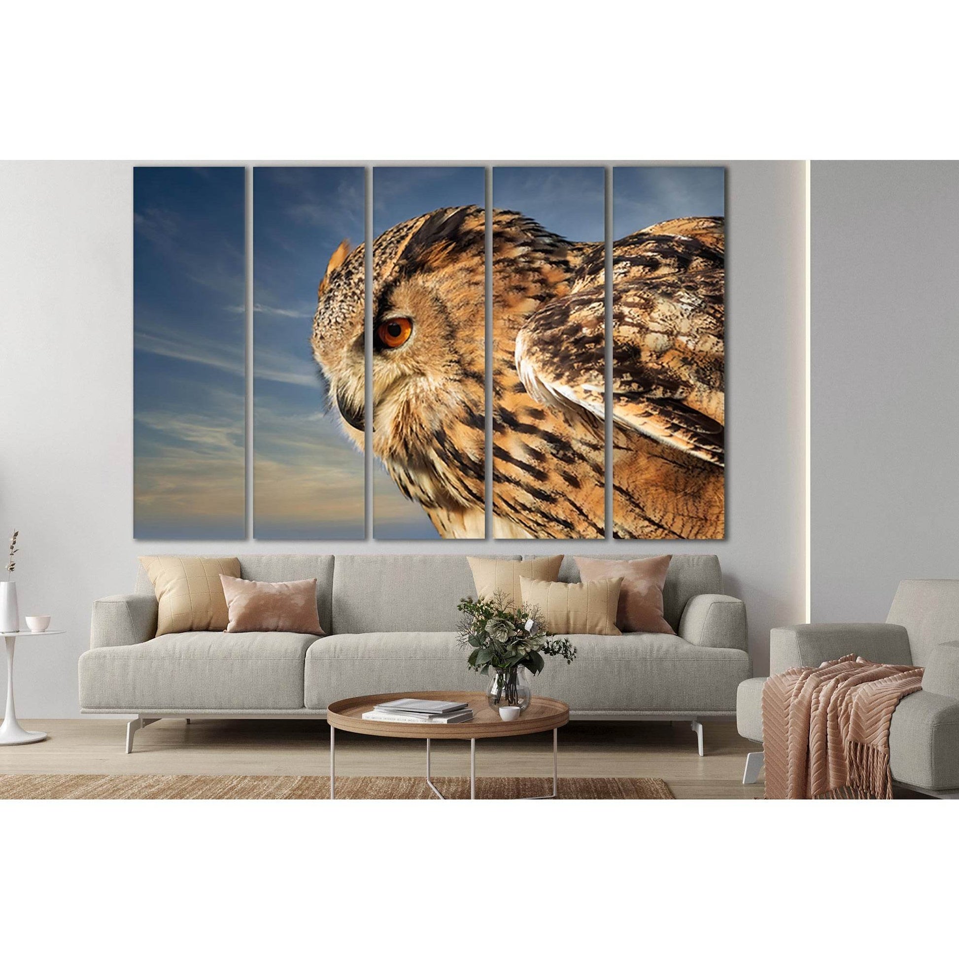 Owl Close Up №SL1027 Ready to Hang Canvas Print - Zellart Canvas Prints 0new, ALL_Products, Animals & Wildlife, Owl