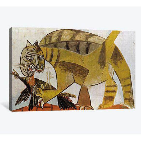 Pablo Picasso, Cat devouring a bird - Ready to Hang Canvas Print - Zellart Canvas Prints 000Negative, 6152, ALL_Products