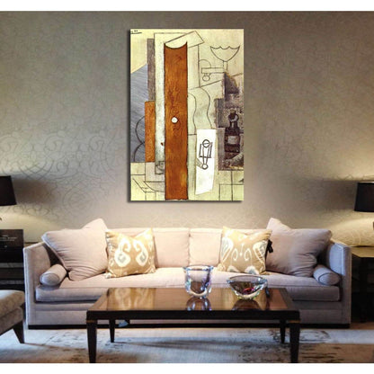 Pablo Picasso, Guitar, Gas-Jet and bottle - Canvas print - Zellart Canvas Prints 000Negative, 6159, ALL_Products