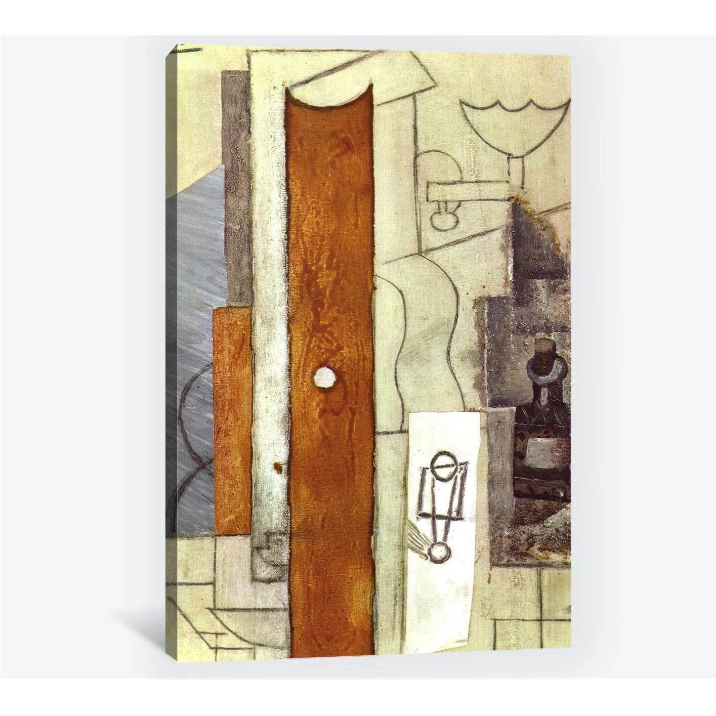 Pablo Picasso, Guitar, Gas-Jet and bottle - Canvas print - Zellart Canvas Prints 000Negative, 6159, ALL_Products