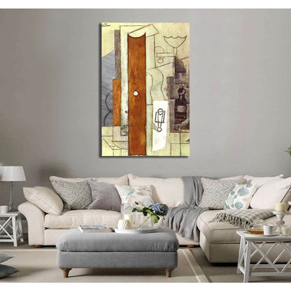 Pablo Picasso, Guitar, Gas-Jet and bottle - Canvas print - Zellart Canvas Prints 000Negative, 6159, ALL_Products
