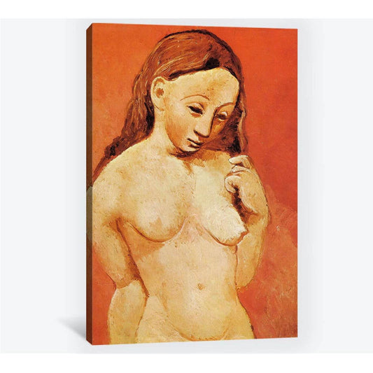 Pablo Picasso, Nude against a red background - Ready to Hang Canvas Print - Zellart Canvas Prints 000Negative, 6164, ALL_Products