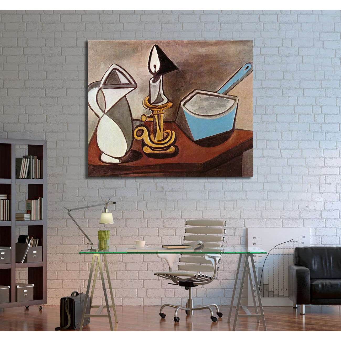 Pablo Picasso, Pitcher, candle and casserole - Canvas print - Zellart Canvas Prints 000Negative, 6169, ALL_Products