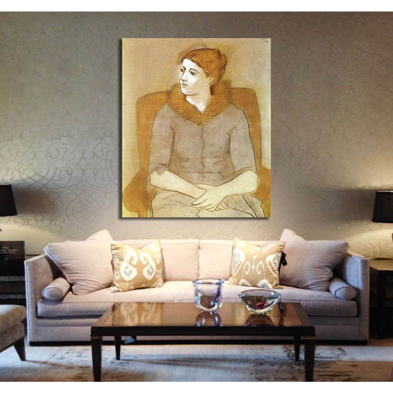 Pablo Picasso, Portrait of Olga - Canvas print - Zellart Canvas Prints 000Negative, 6171, ALL_Products