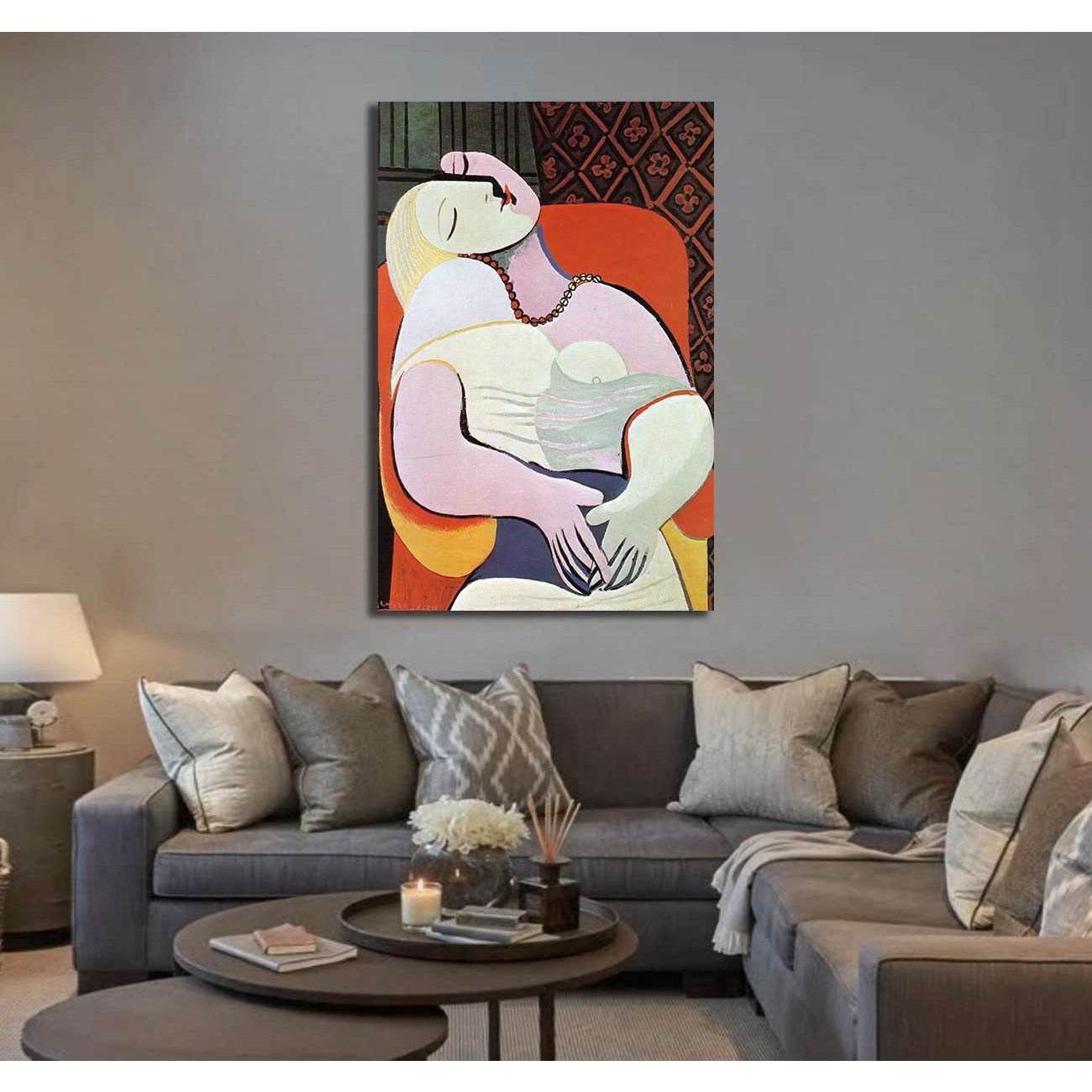 Sleeping Woman Cubist Canvas Print - Zellart