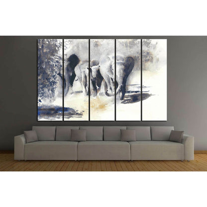 Painted Elephants №195 Ready to Hang Canvas PrintCanvas art arrives ready to hang, with hanging accessories included and no additional framing required. Every canvas print is hand-crafted, made on-demand at our workshop and expertly stretched around 100%