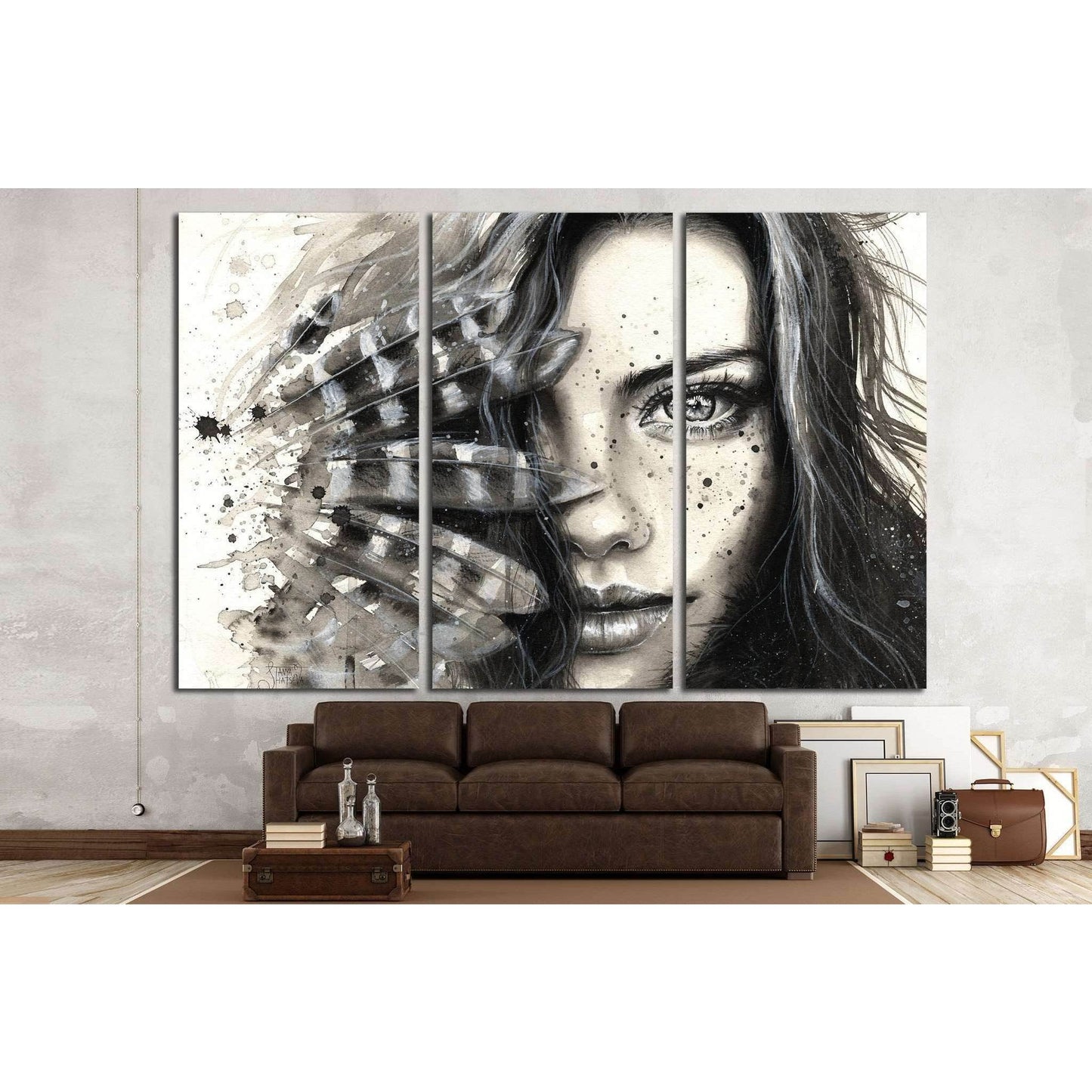 Painted Girl №722 Ready to Hang Canvas Print - Zellart Canvas Prints ALL_Products, s-722