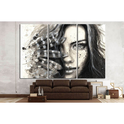 Painted Girl №722 Ready to Hang Canvas Print - Zellart Canvas Prints ALL_Products, s-722
