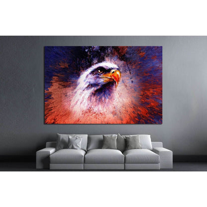 painting of eagle on an abstract background №1418 Ready to Hang Canvas Print - Zellart Canvas Prints ALL_Products, s-1418