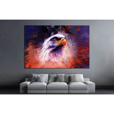 painting of eagle on an abstract background №1418 Ready to Hang Canvas Print