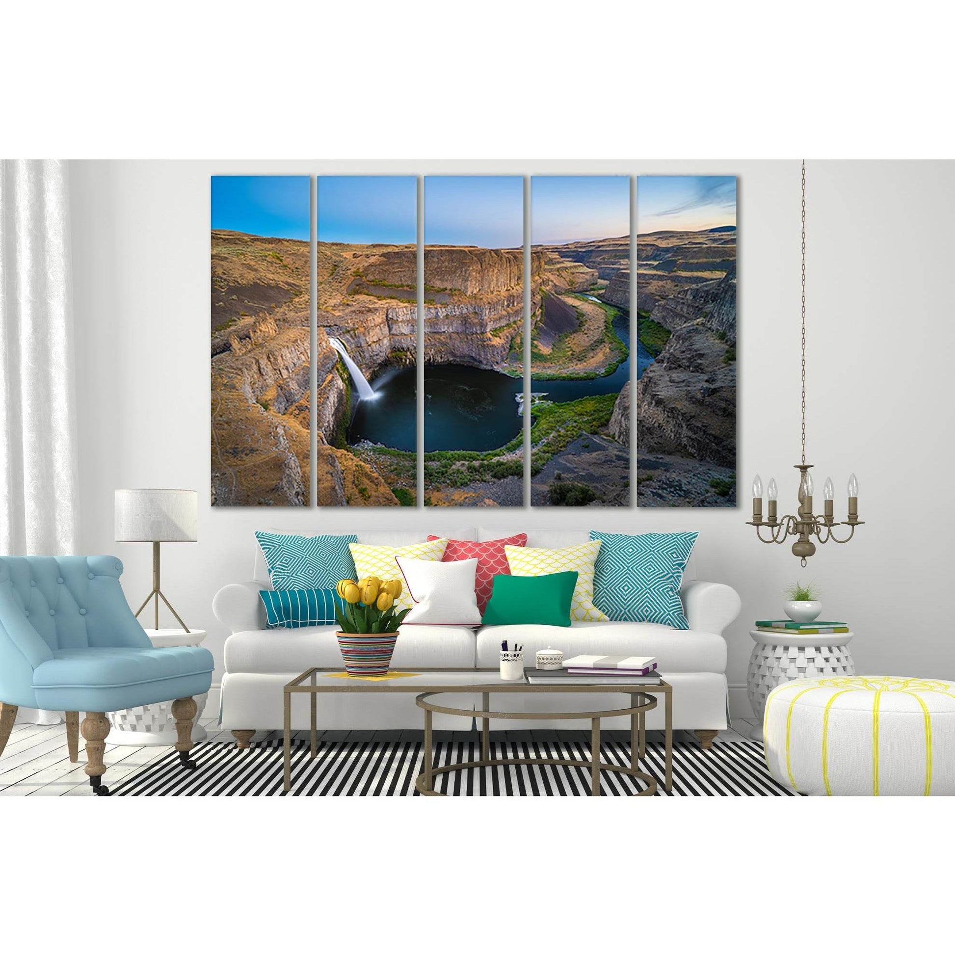 Palaus Waterfalls №SL470 Ready to Hang Canvas Print - Zellart Canvas Prints 0new, ALL_Products, Waterfall, Waterfall Wall Art