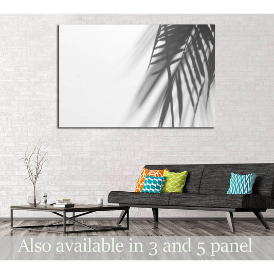 palm leaf shadow on white canvas №2826 Ready to Hang Canvas Print - Zellart Canvas Prints ALL_Products, s-2826