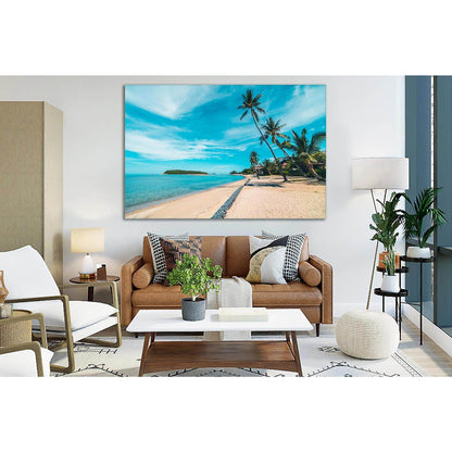 Palm Shore Sand №SL139 Ready to Hang Canvas Print - Zellart Canvas Prints 0new, ALL_Products, Beach Ocean & Waves